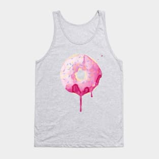 Cute Big Pink Donut Flowing watercolor design art Tank Top